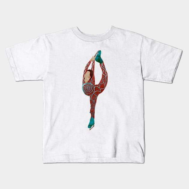 Figure skater Kids T-Shirt by louweasely